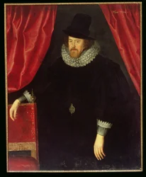 Porträtt av Francis Bacon (1561-1626), 1:a baron av Verulam och vicomte av St Albans.